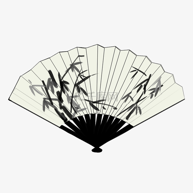 中国风扇子手绘插画