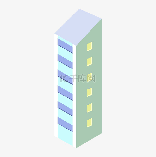 2.5D立体建筑物插画