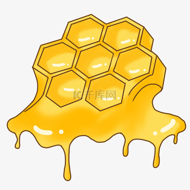 原生态养生蜂蜜蜂巢插画