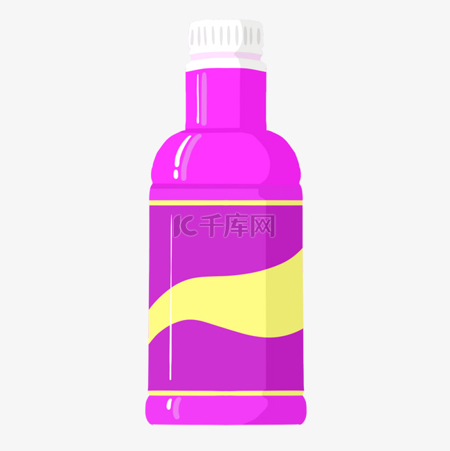 手绘紫色瓶子插画
