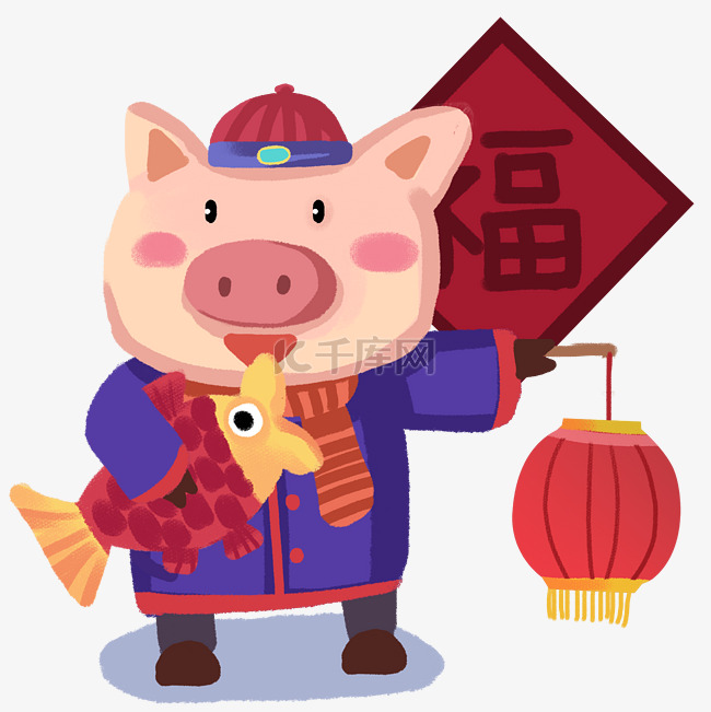 新年萌猪节日