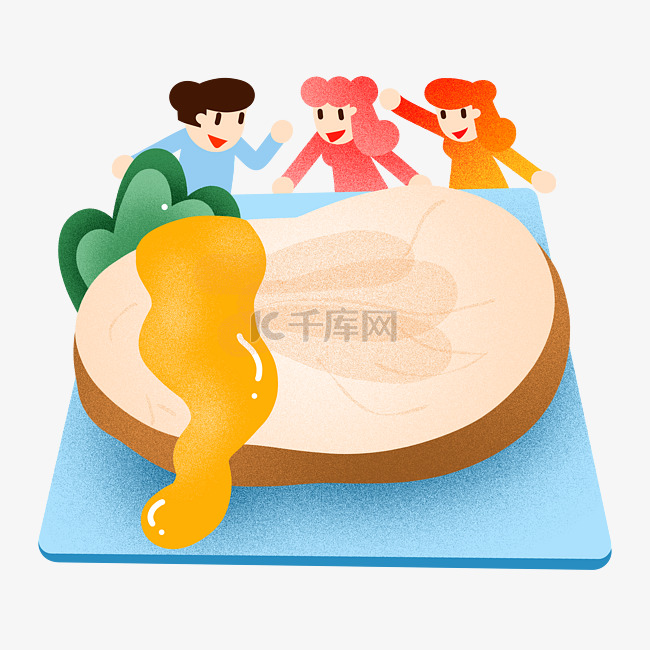 年夜饭煎鳕鱼插画