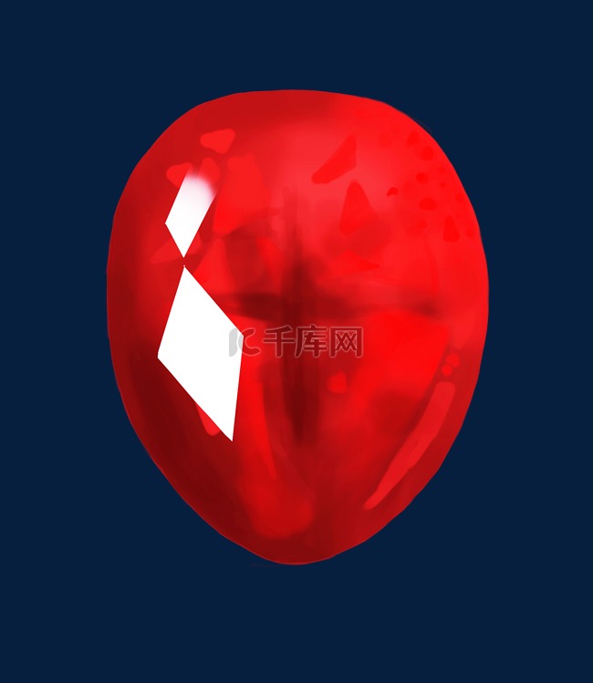 红色透亮的椭圆形宝石