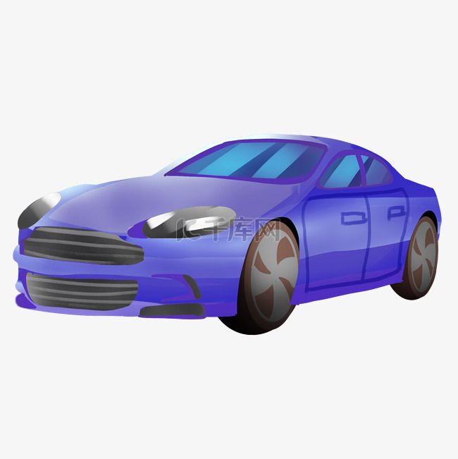 时尚的紫色汽车插画