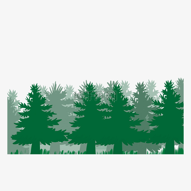 绿色世界树叶手绘装饰元素png