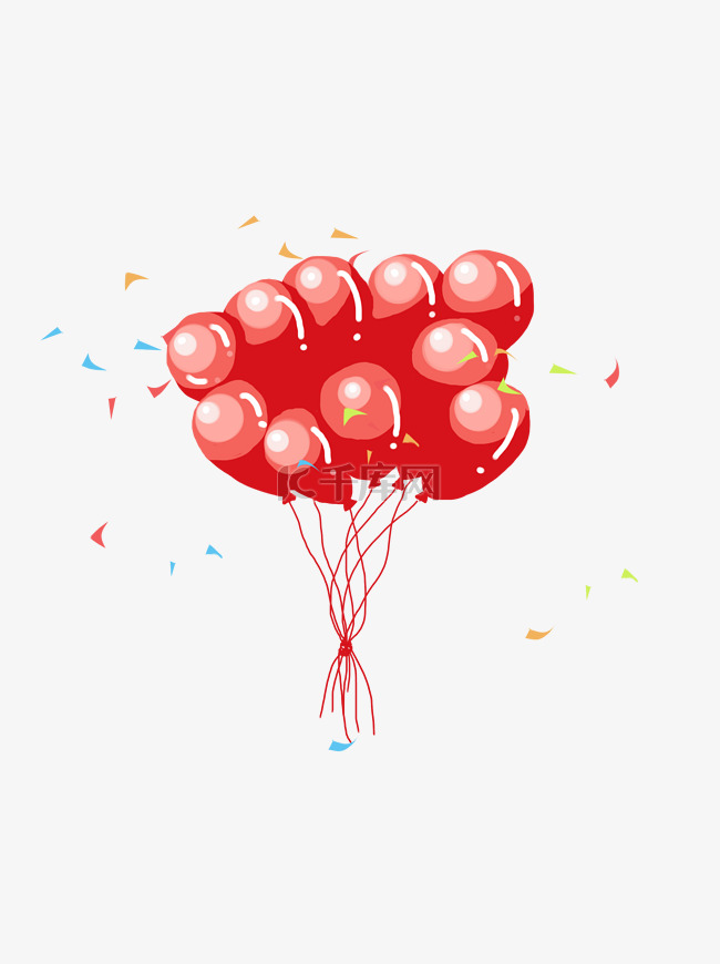 气球红色气球国庆元素