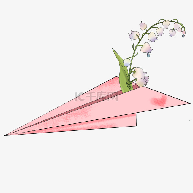 粉色的鲜花纸飞机