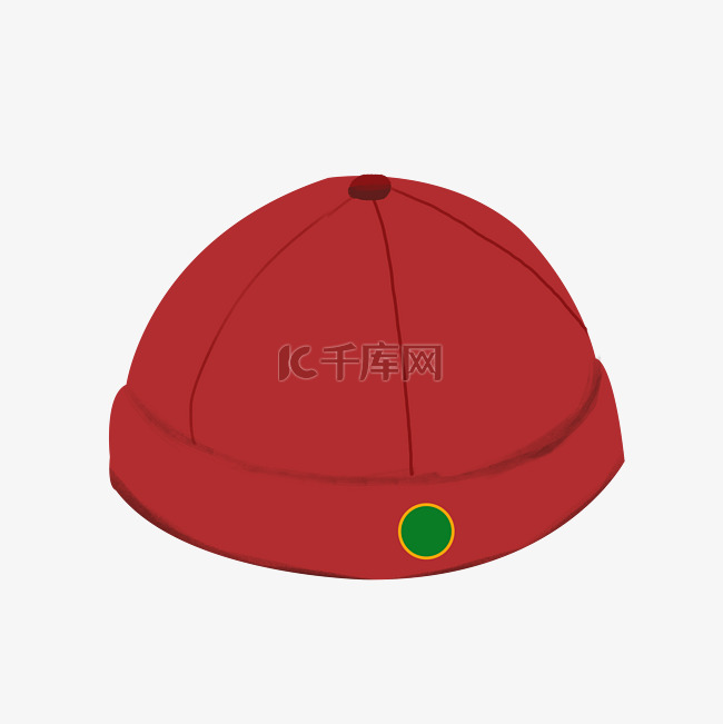 红色绿宝石圆形帽子