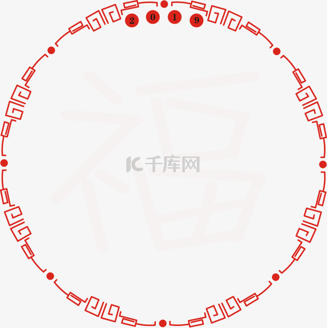 春节新年中国风红色矢量边框