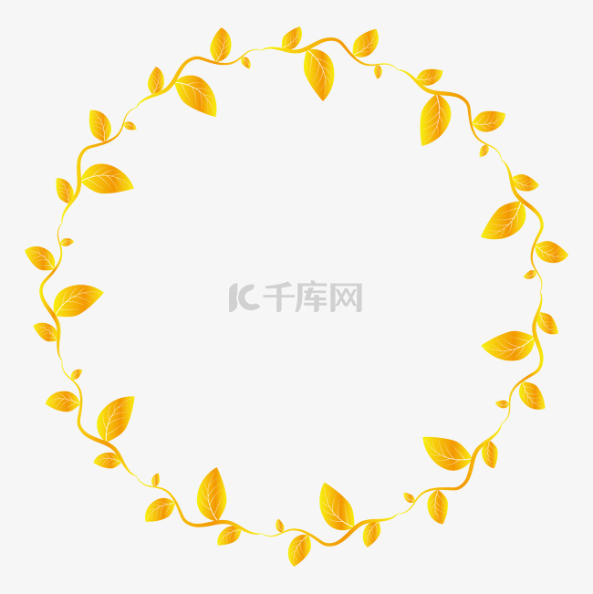 金色树叶标题框