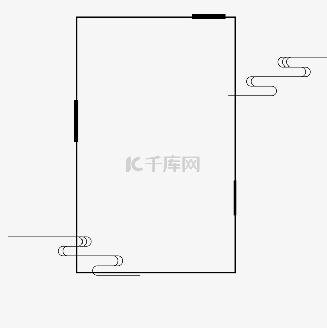 水彩线条黑色长方形