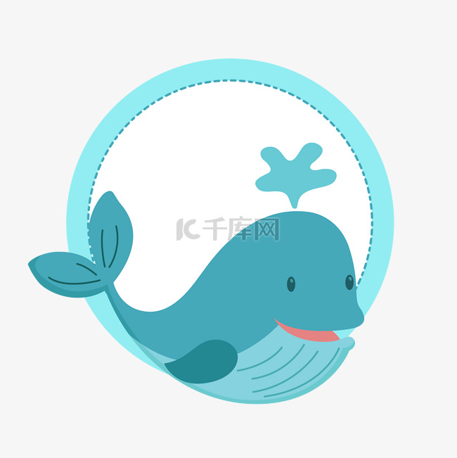 大海海洋生物鲸鱼装饰插画