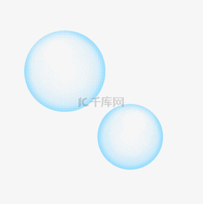 蓝色透明泡泡漂浮素材