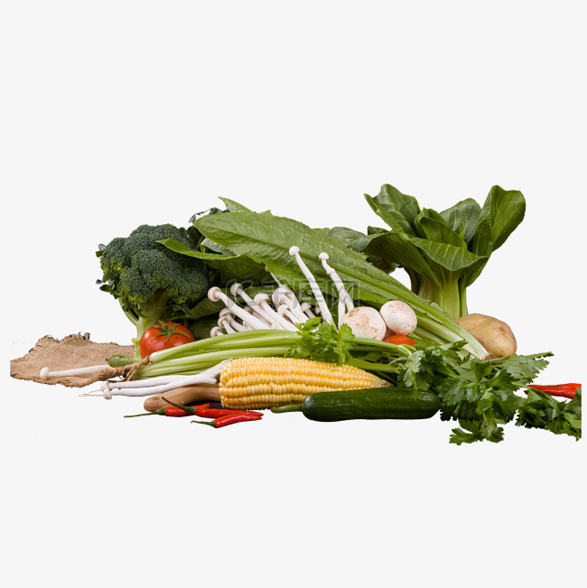 绿色蔬菜美食组合元素