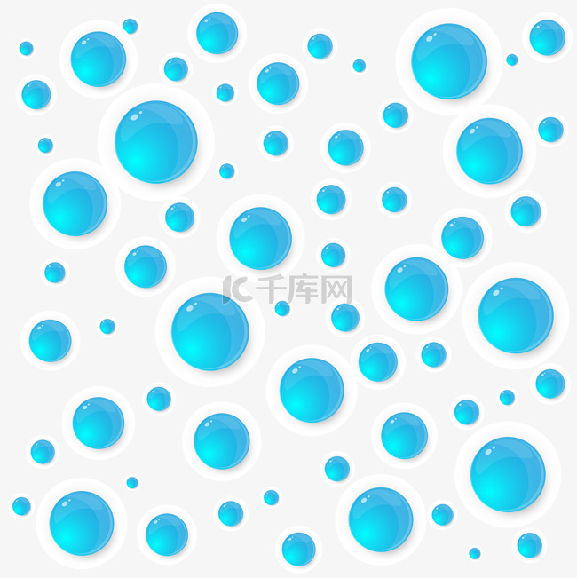矢量蓝色水滴效果元素