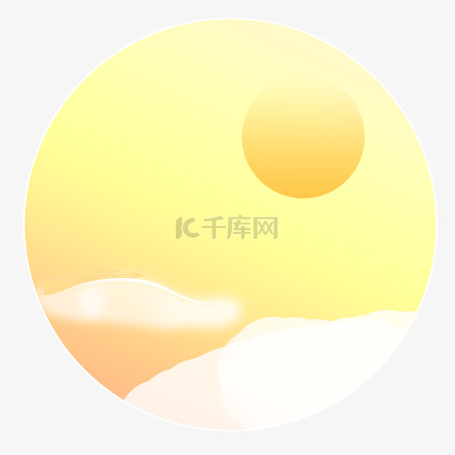 太阳和白云卡通png素材