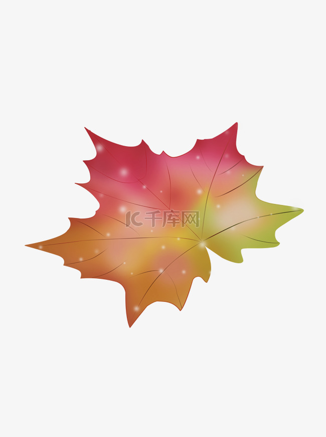 红色秋季手绘枫叶可商用元素