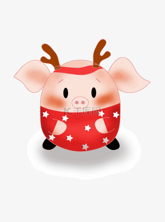新年可爱小猪元素