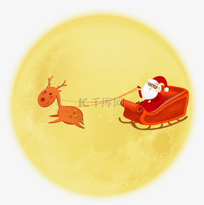 圣诞节圣诞老人和驯鹿