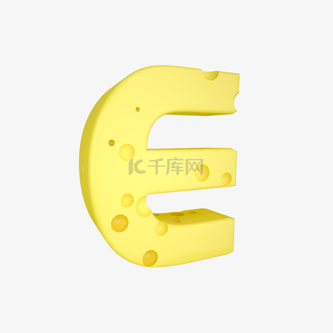 C4D创意奶酪字母E装饰