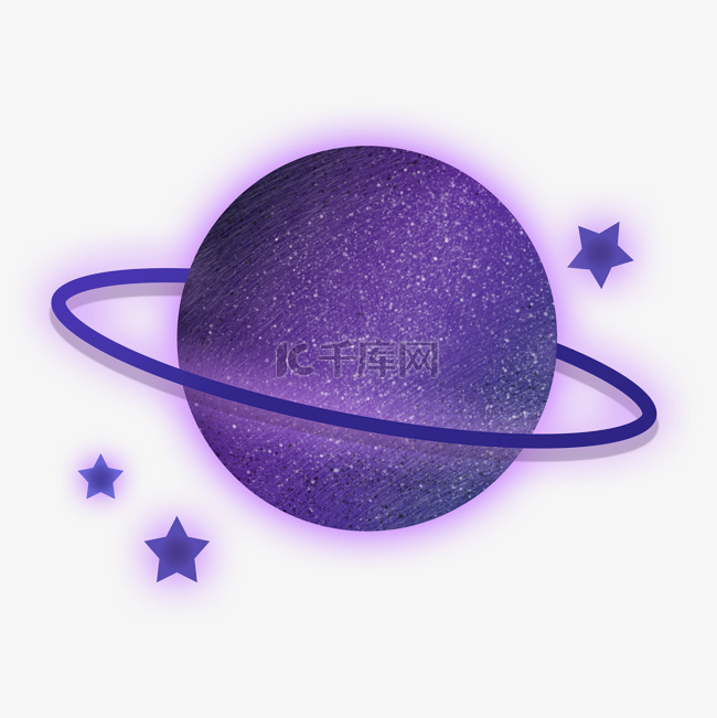 紫色发光梦幻星球