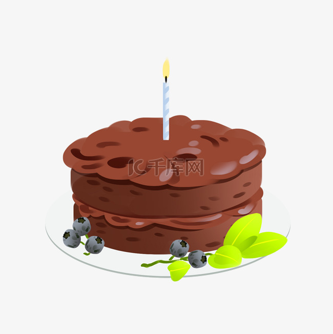 巧克力蛋糕的插画