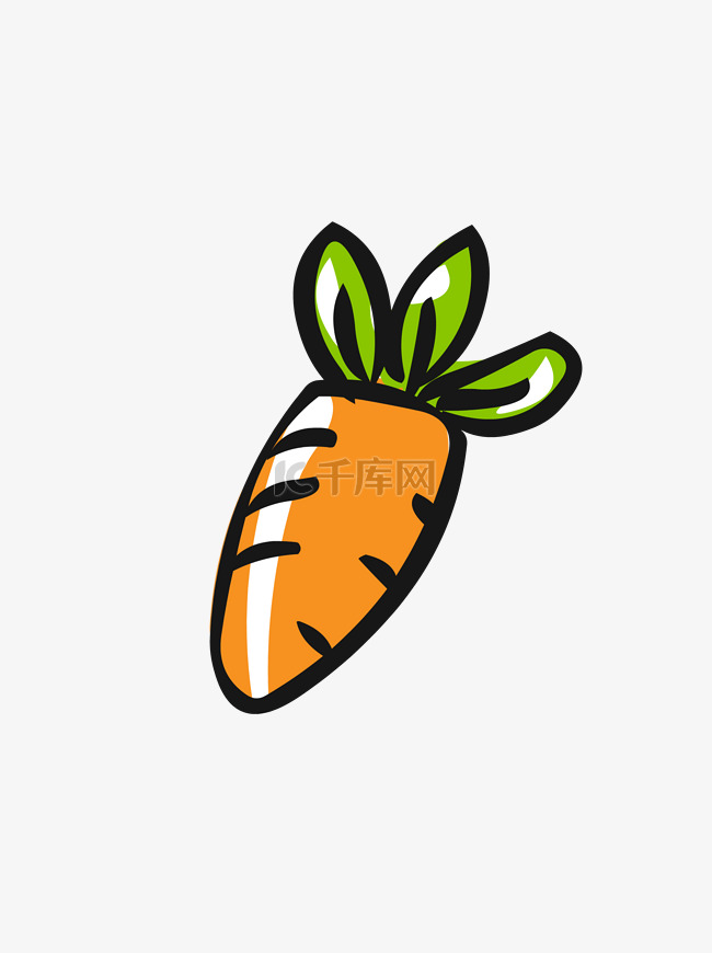 食物元素手绘可爱卡通蔬菜胡萝卜