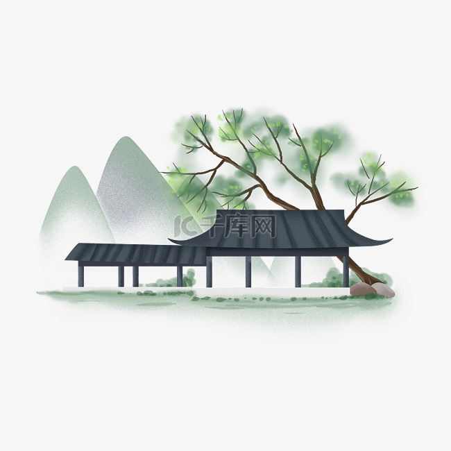 中国风古风建筑亭子