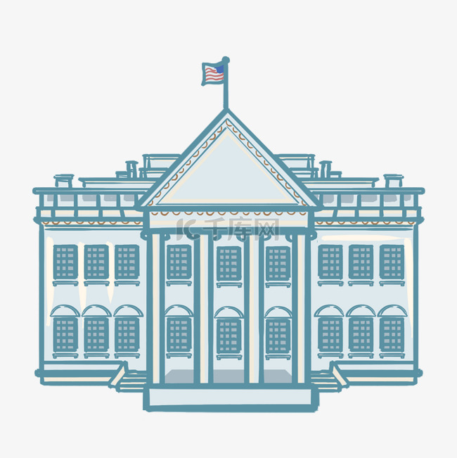 漂亮的美国白宫插画
