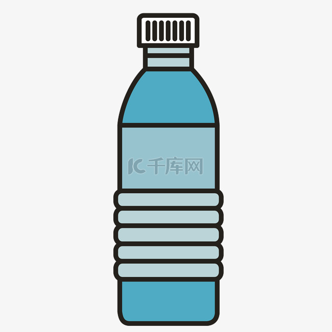 蓝色矿泉水瓶矢量图