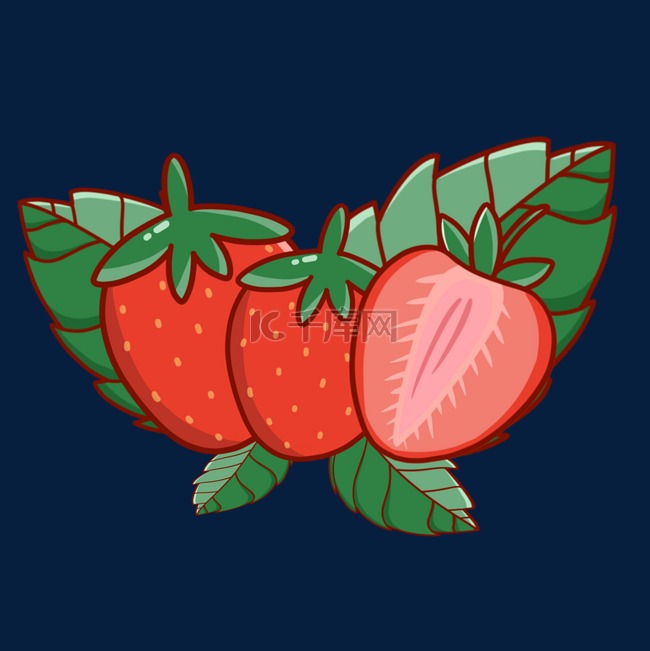 水果草莓白色