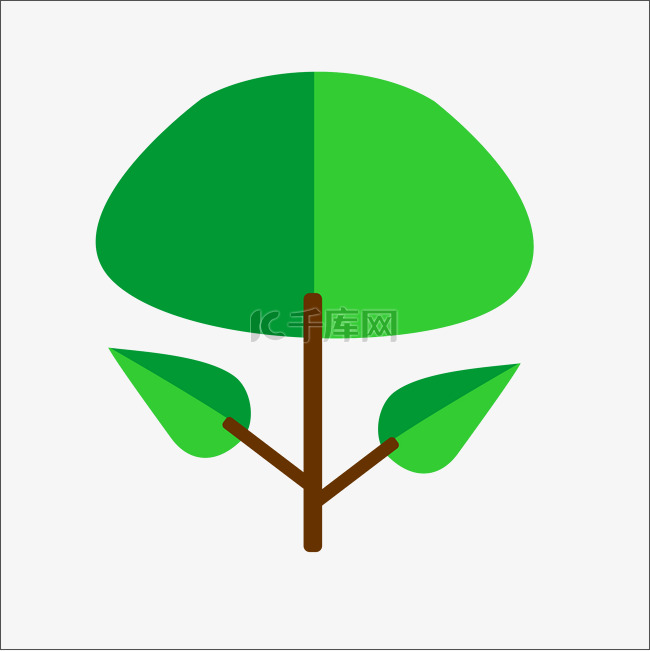 绿色扁平化树木