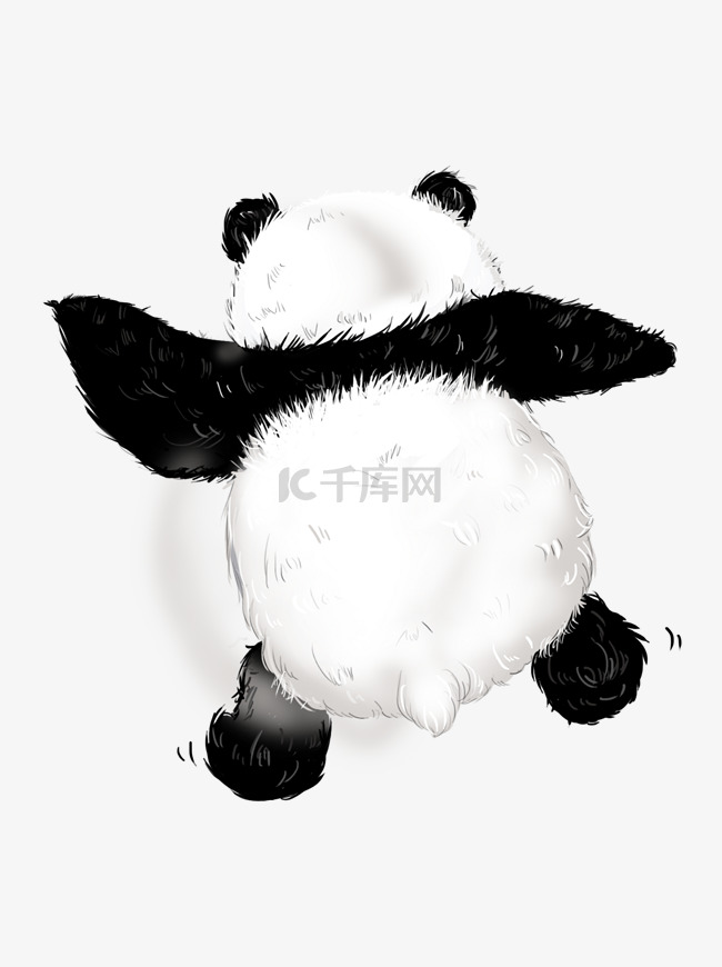 可爱手绘熊猫装饰元素