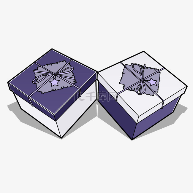 紫色白色高端礼品盒七夕情人节礼