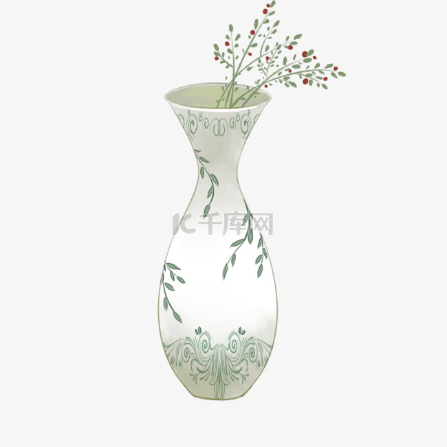 中国古风柳树花瓶