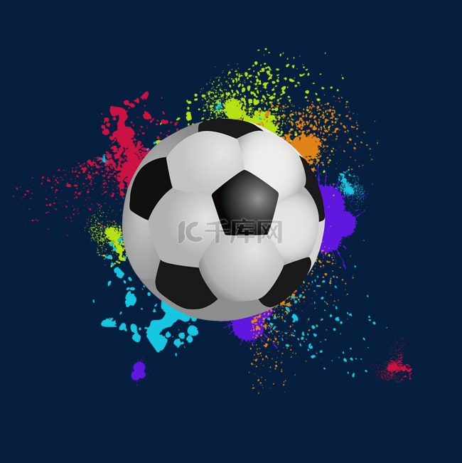 世界杯足球彩色喷溅炫酷时尚