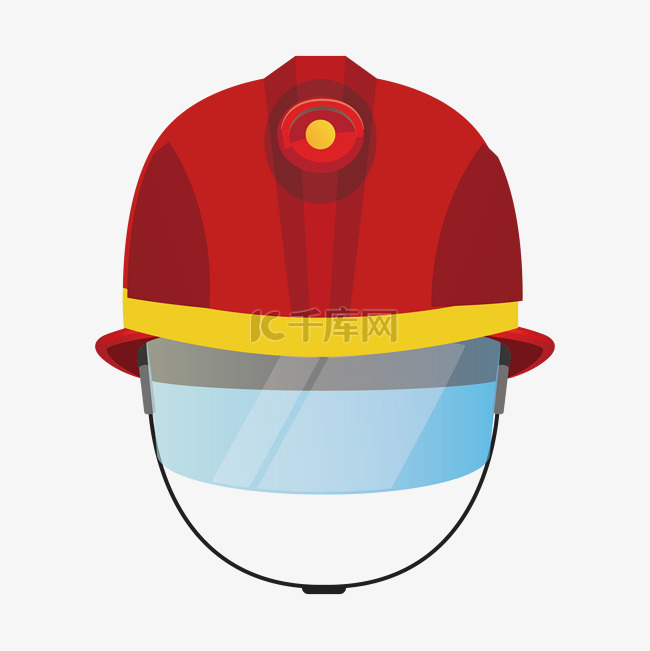 手绘红色的消防帽插画