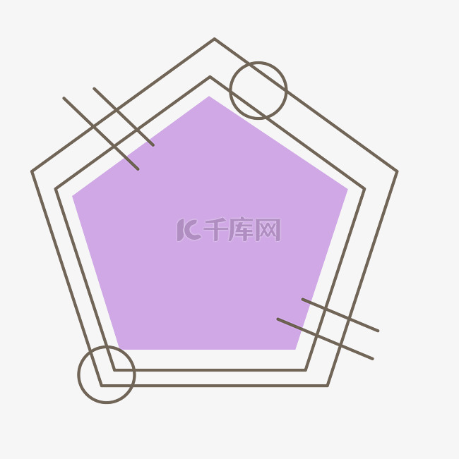 矢量卡通扁平化紫色几何图形边框