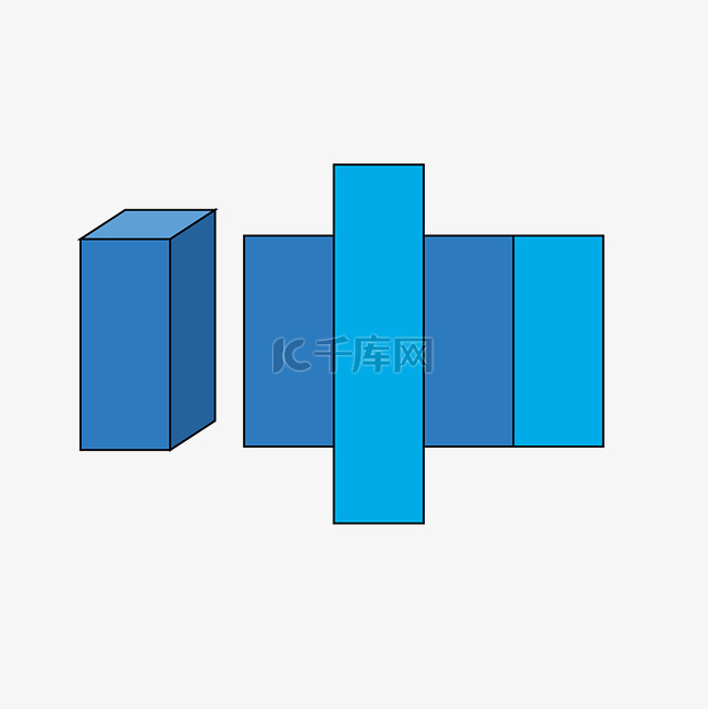 立体方体平面长方体展开对比装饰