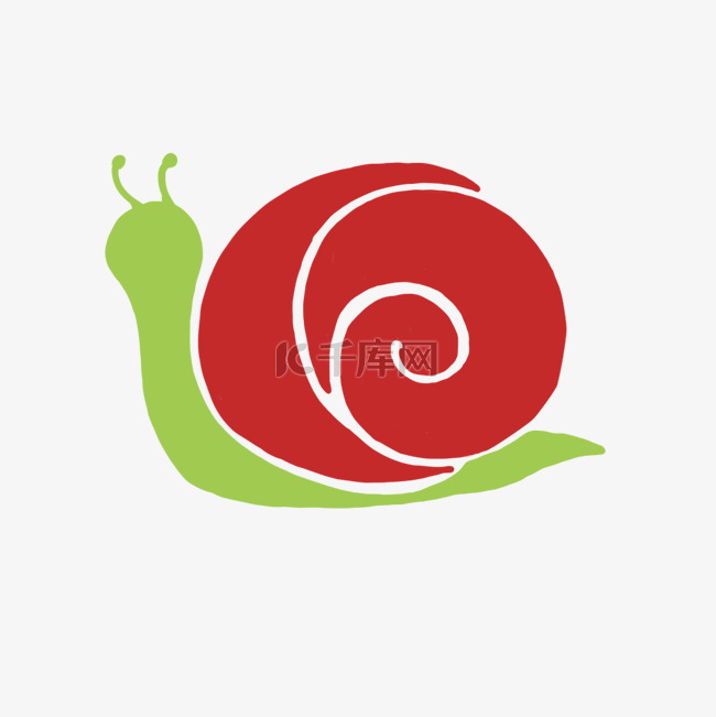 红绿简洁图腾蜗牛PNG