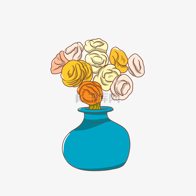 花草植物花瓶图案插画