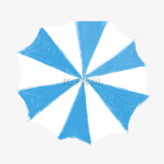 卡通手绘蓝色雨伞太阳伞