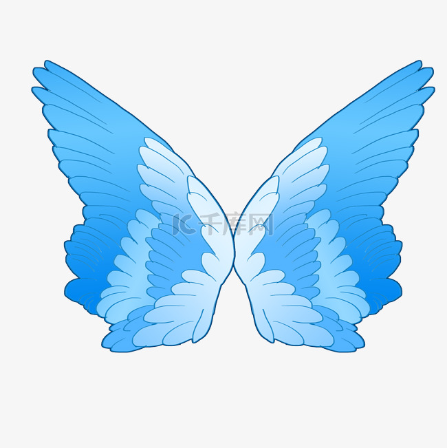 蝴蝶形蓝色翅膀