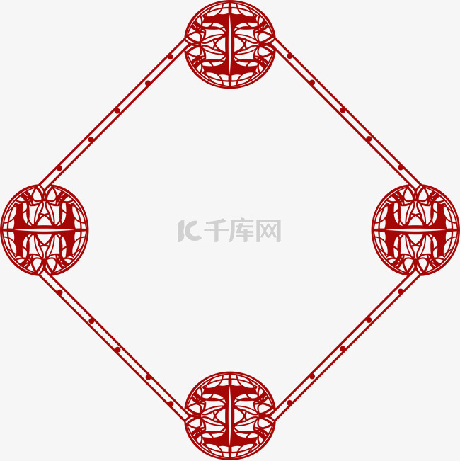 中国风剪纸简约文艺清新边框透明