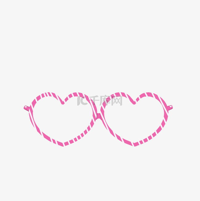 粉色心形眼镜框PNG