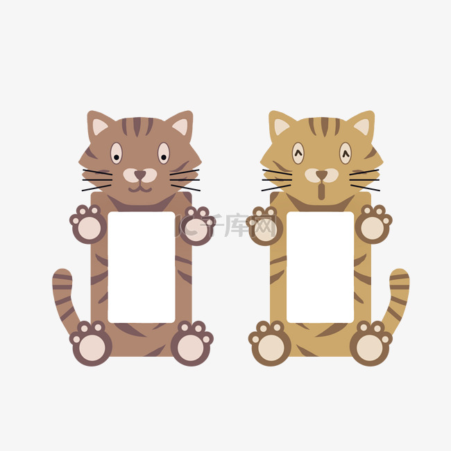 猫咪相框装饰插画