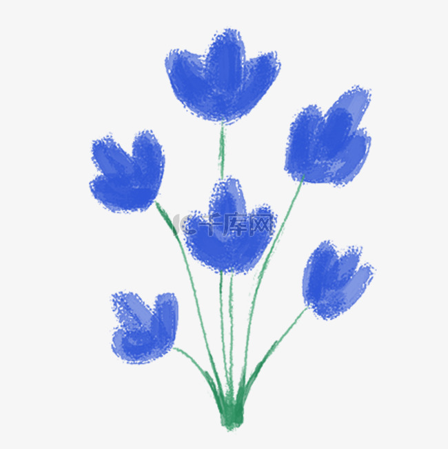 蓝色的花朵免抠图