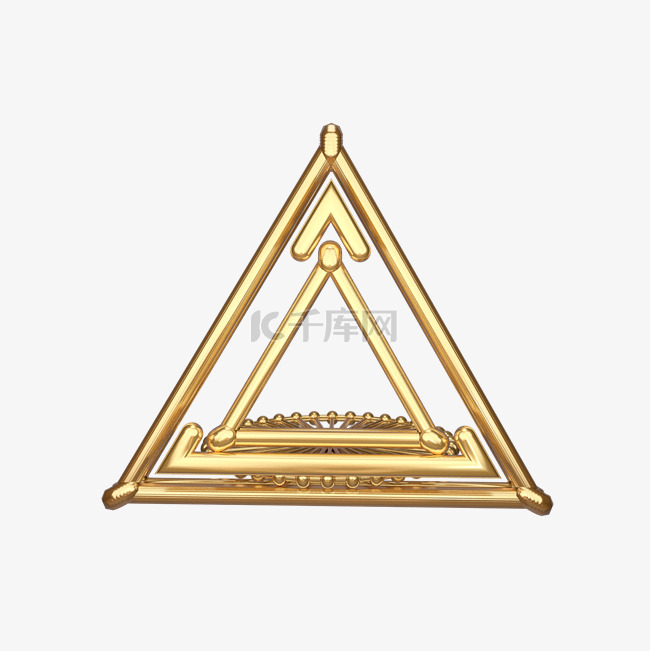 金色创意立体三角形