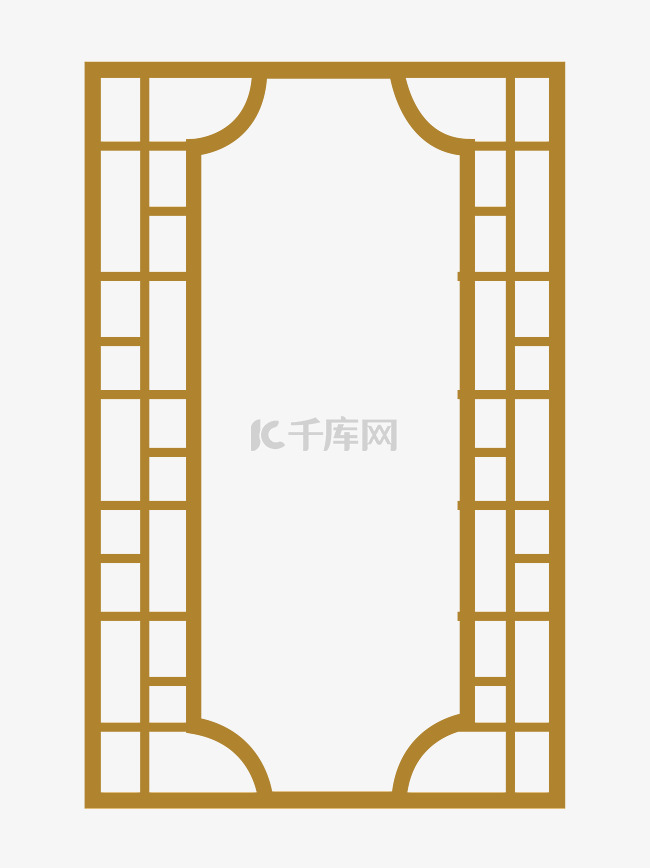 中国风j金色复古边框png下载