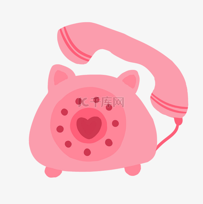 粉色的电话插画